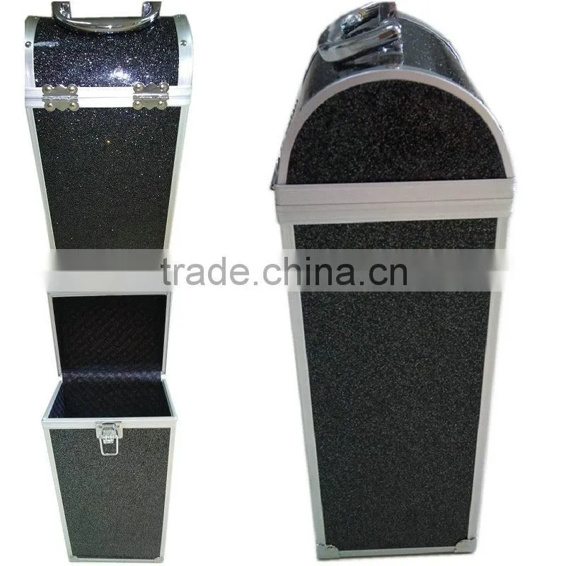 professional aluminum profile portable wine bottle carrying case with lock