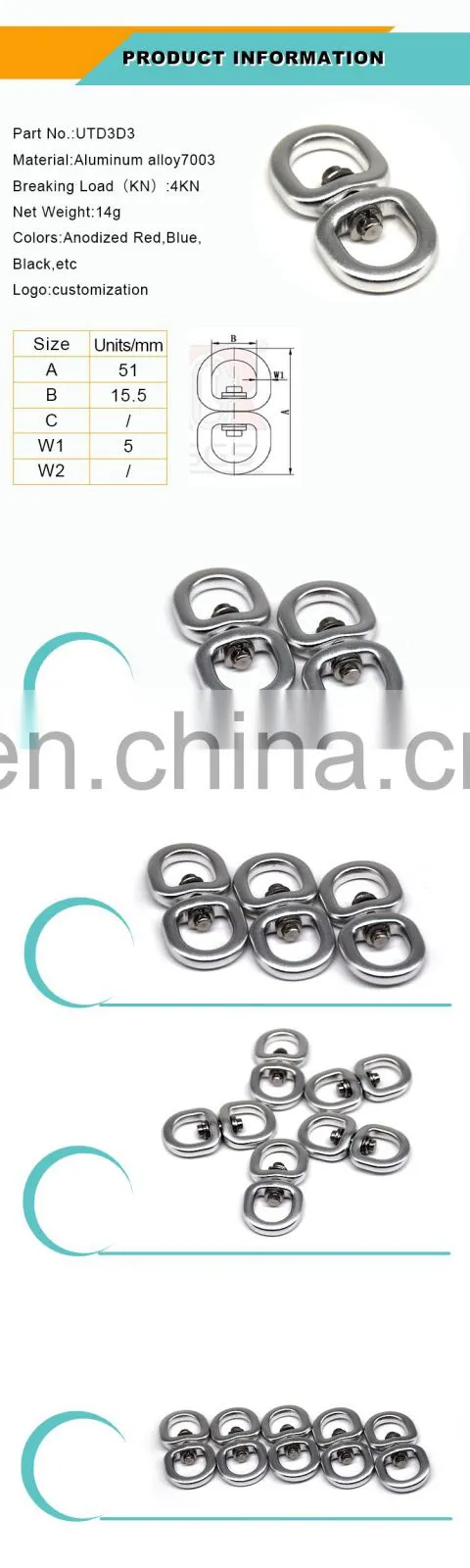Double Eye Swivel Rings hook D3D3