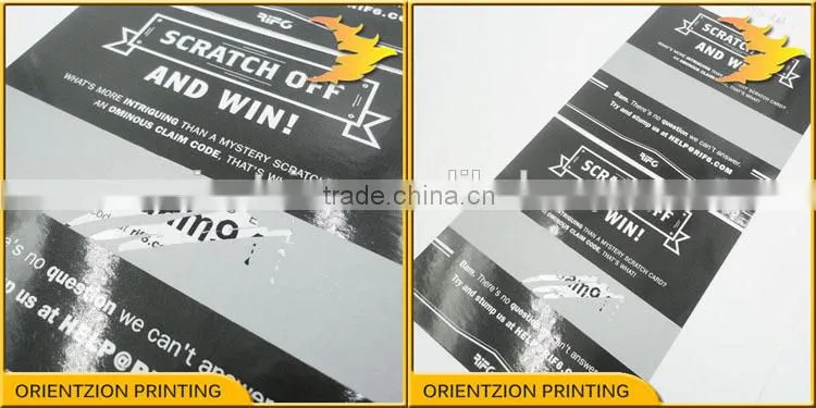 Custom Scratch Off Paper Lottery Ticket Printing, Lottery Card Printing.