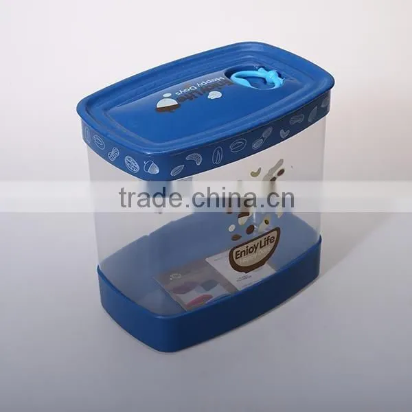 plastic seal box, rectangle plastic seal canister with lids