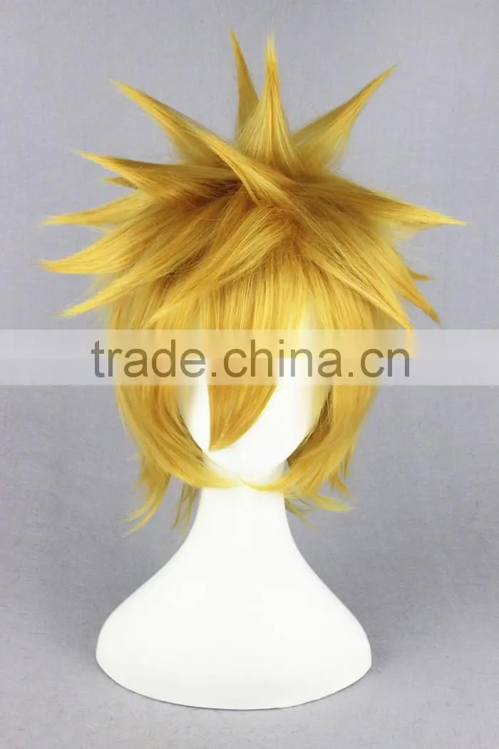 High Quality 35cm Short Straight Bleach Cosplay Hair Wigs Kurosaki ichigo Light Blonde wigs Synthetic Anime Cosplay Wig