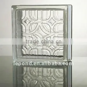 190*190*80mm Colored and Clear Glass Blocks /decorative seawave glass brick