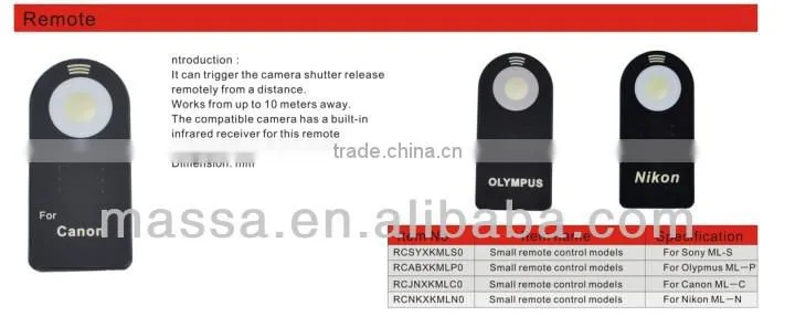 China remote controller switch for camera vedio