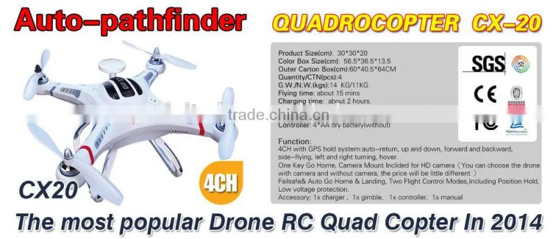 wholesale big drone RC quadcopter drone with GPS