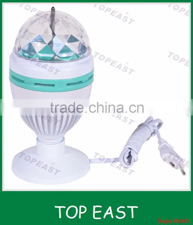 Hot selling new led bulb 3W E27 B22 RGB Crystal Ball Rotating light cheaper price