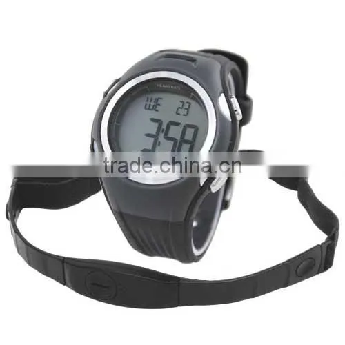 DW177 Black color Digital Rubber Chrono, Timer, Alarm ,heart rate monitor watch