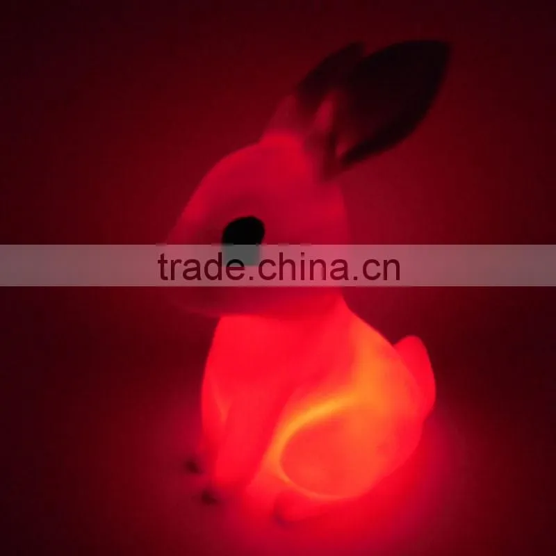 New Design Electronic Led Flashing Toy PVC Soft Rabbit For Promotion Gift