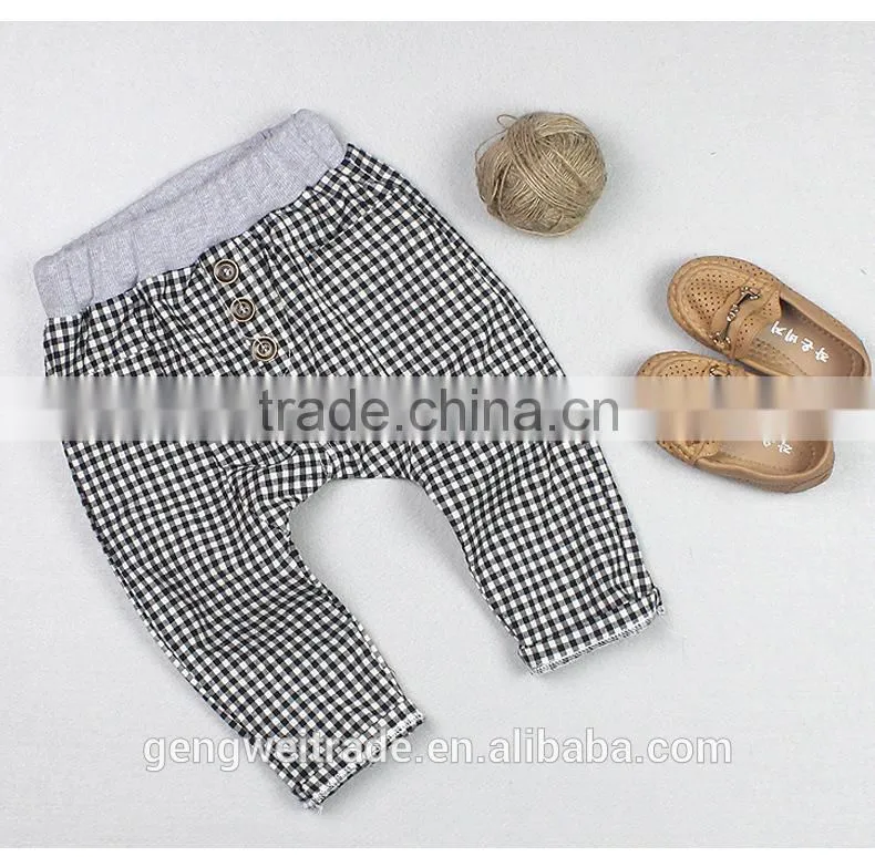 2015 Korean version of the new spring and summer boy pants kids plaid long pants