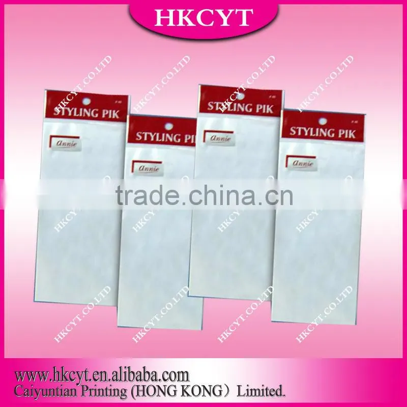 Custom printed plastic packaging bag with hanging header