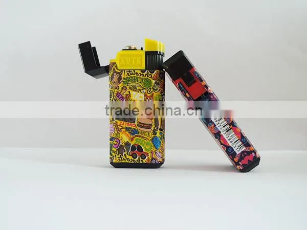 Automatic cap color ignition electron cigarette customized brand picture logo lighter