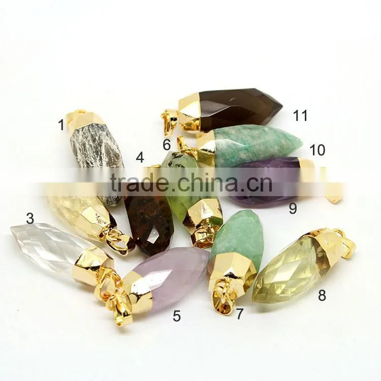 JF6913 Cheap chakra healing crystal pendants,hexagonal pendants