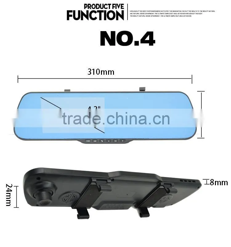 2015 5.0 inch mp5 led light bluetooth wireless backup camera car dvr rearview mirror camera