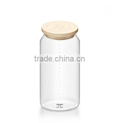 Factory supply airtight style daily necessities glass storage jar with bamboo lid