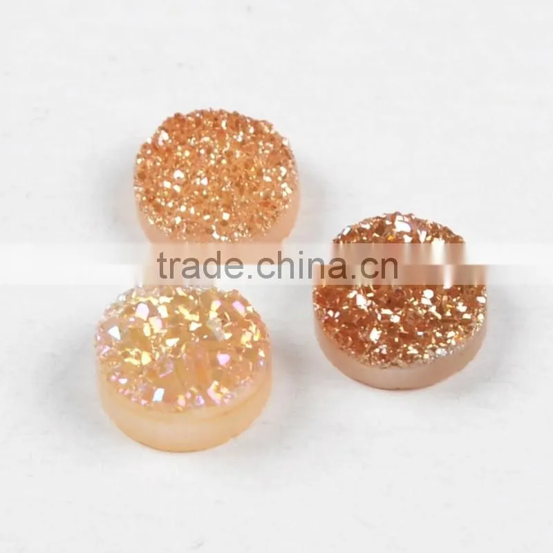 Cheap 10mm Round Purple Mauve Druzy Stones Cabochon Flat Back From Manufacture