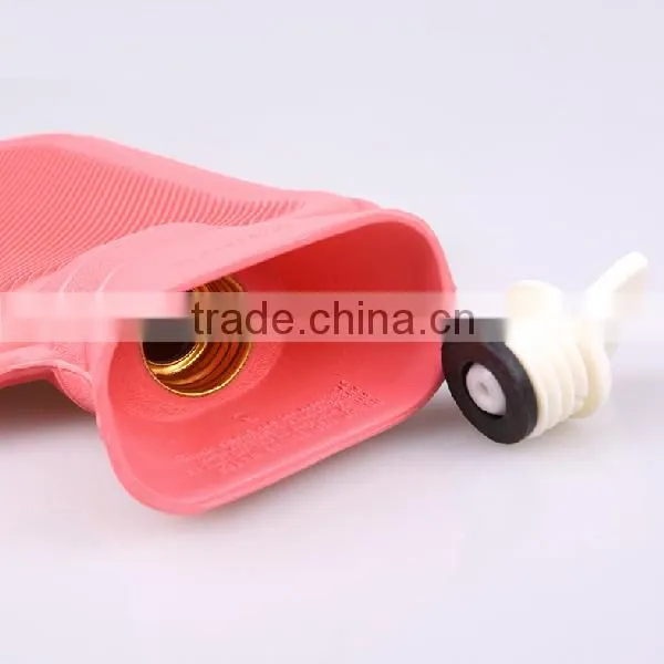 2015 new design long natural rubber hot water bottle for neck/waist