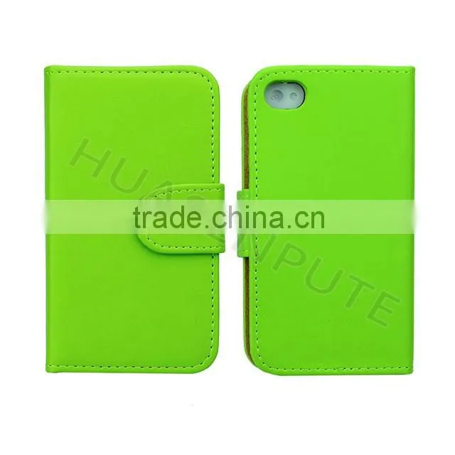 Anti-scratch and shockproof leather phone case for iphone4 with card holder