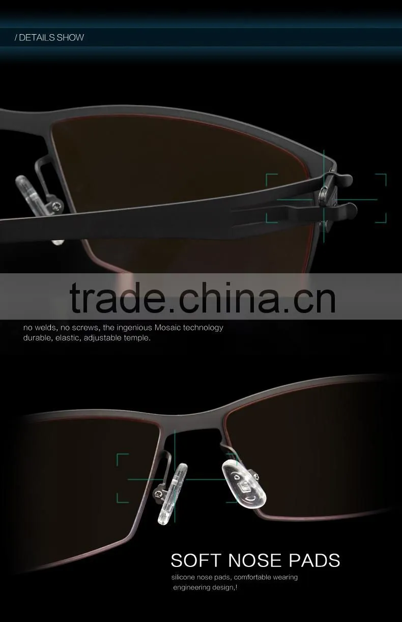 AMISS Modern Elastic Thin Stainless Steel Glasses Anti Blue Light