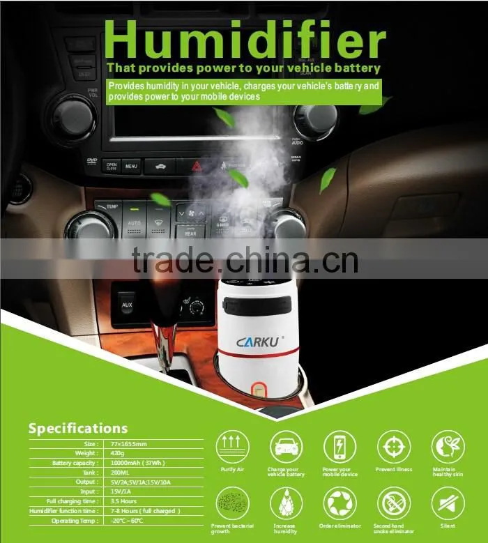 200ml humidifier and 10000mAh car charger jump starter
