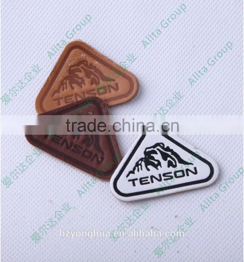Vogue custom embossed leather label/patches for clothing