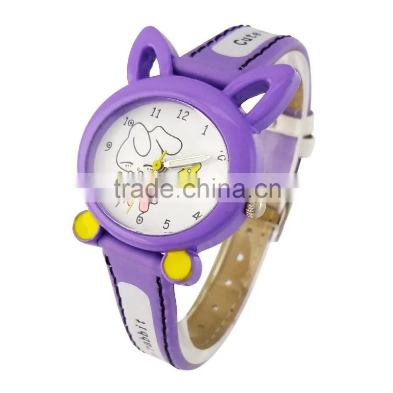 Cute stylish cat face girls watch custom pattern children watch