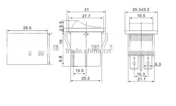 New Style Button Red 48V On OFF rocker switch circuit breaker