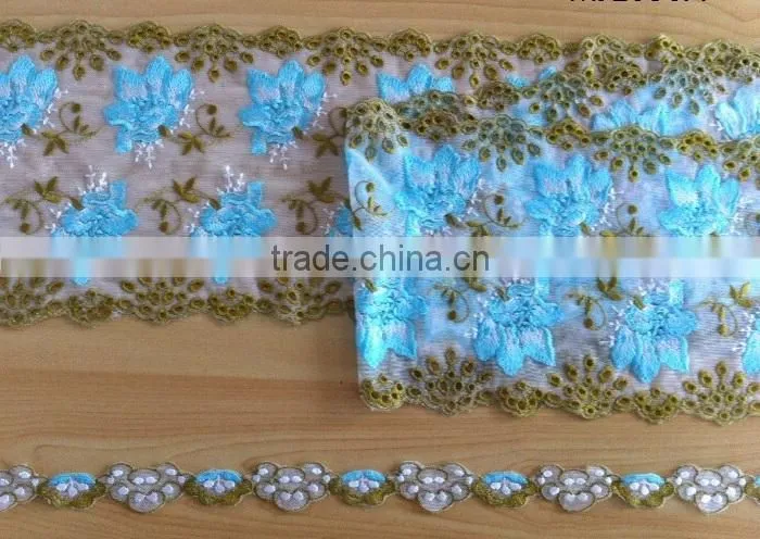 Best embroidery net organza lace trim