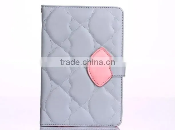 2013 Newest Lip Design for ipad Mini Luxury Leather Protective Mobile Phone Cases for ipad2/3/4 "11"