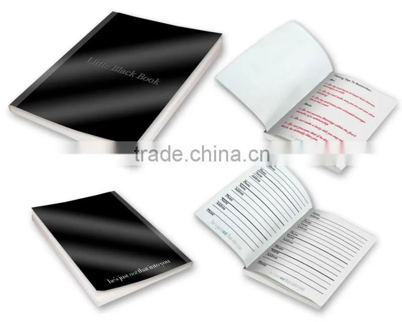 soft cover note pad for school supplies/black soft cover note pad