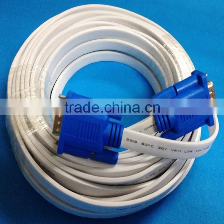 15 pin VGA 3+6 male to VGA male flat cable