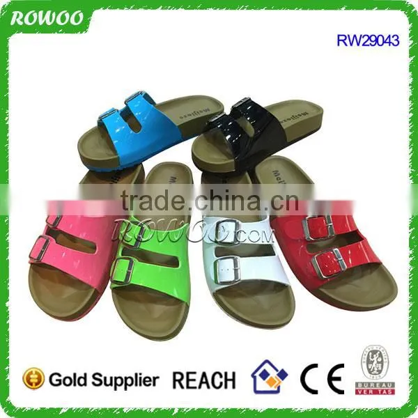 New style buckles design cork OEM women slippers