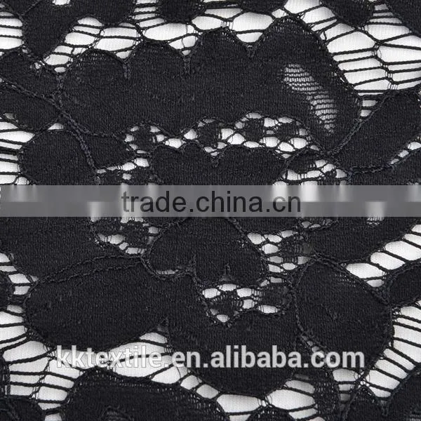 2016 new fashion black long lace evening gown african lace fabric