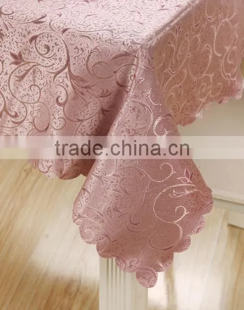 2016 hot sale high quality round polyester jacquard table cloth for wedding banquet