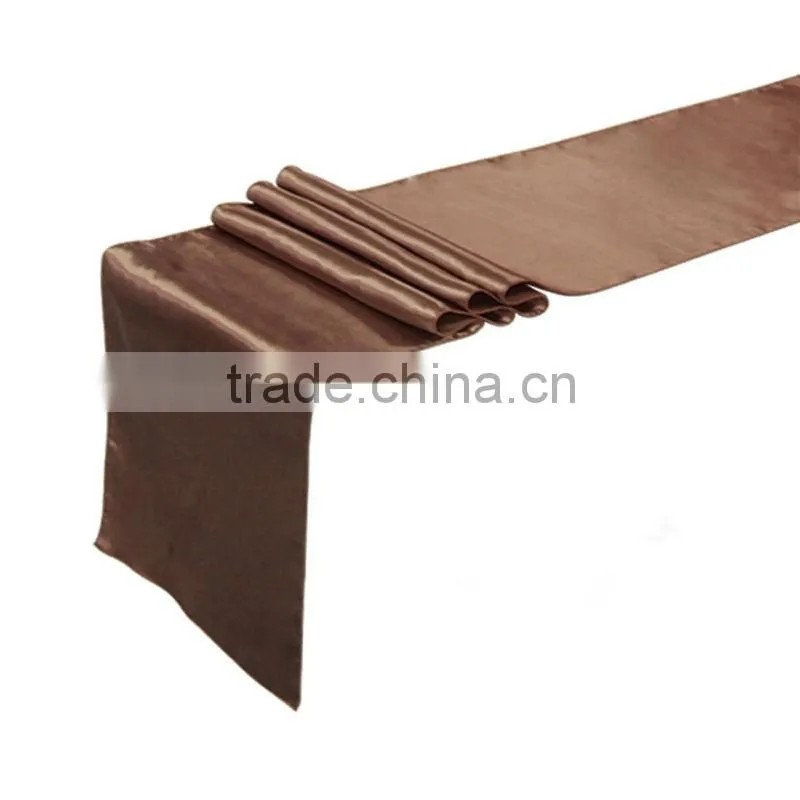Ornate satin wedding table runner for round table