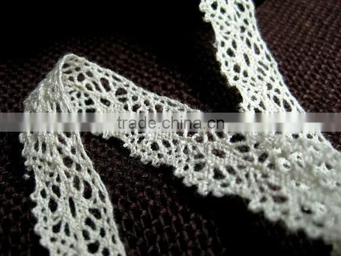 2013 crochet narrow cotton torchon lace 1.5cm/15mm, widely used in home textile - storage bag