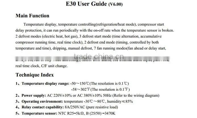 Digital fan control temperature controller E30