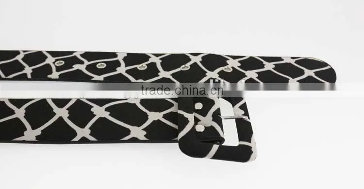 NEW design pu casual dresses belt for women with fashion printed cloth