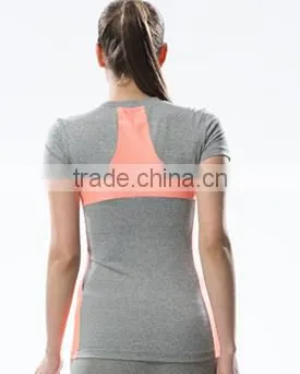 New design for women running set with polyester and spandex /Gym wear/pants and T-shirt