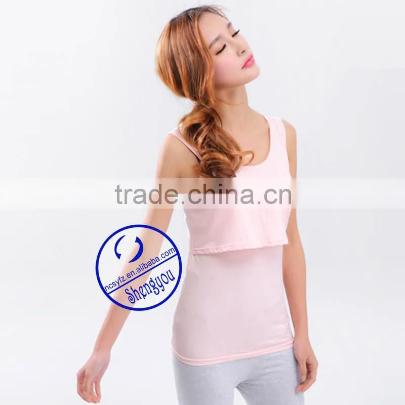 100 cotton plain maternity & breastfeeding tank top