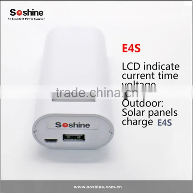 Soshine E4S 2 x 18650 Battery Charger with Input and Output Port Power Bank for iPhone / iPad / Mobile Phone/ Tablet