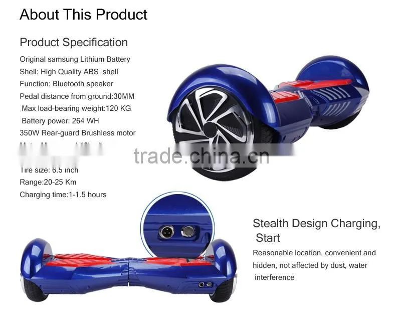 Two wheel smart 6.5inch balance scooter electric scooter 8inch rose gold