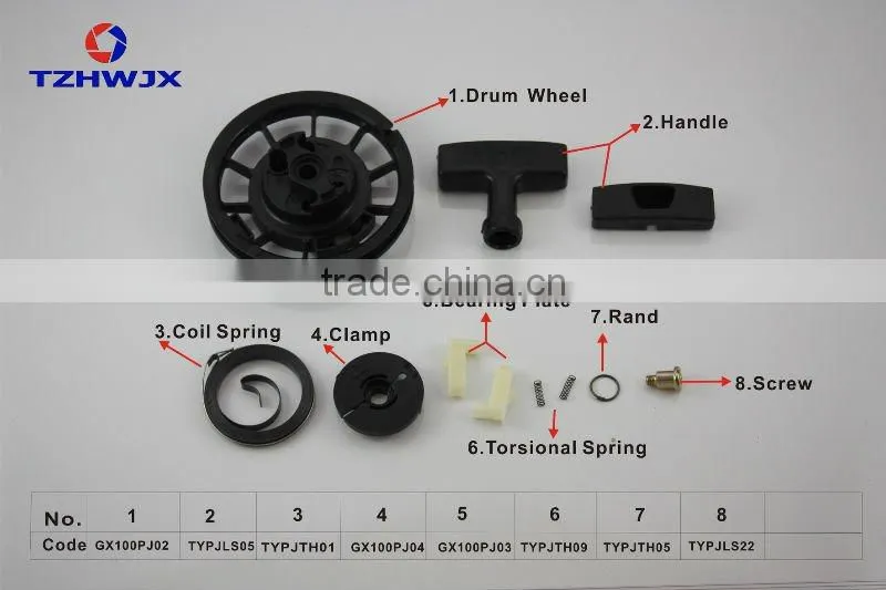 GX100 Recoil starter assy Repair kits