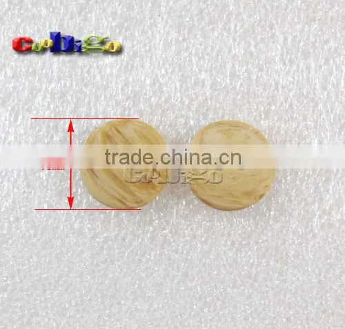 15mm(24L) Dia. Imitation Wood Grain Resin Buttons 2/4 Holes Sewing Craft Accessories For Bag Garment #FLN005-15