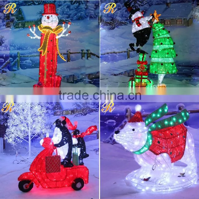 Modern white led lighted outdoor christmas animal sculpture