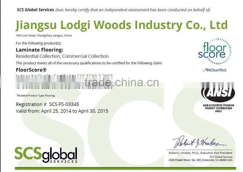 Classic registered in embossment laminate flooring