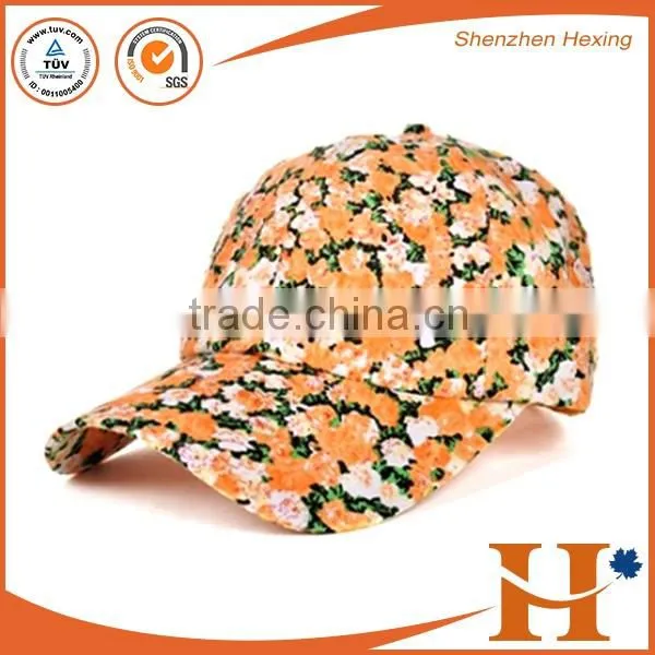 Colorful flower sports hats, custom girls golf sports cap, high quality women sprots hat