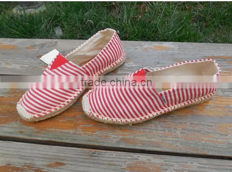 Flat stripe Canvas Espadrilles Jute les espadrilles