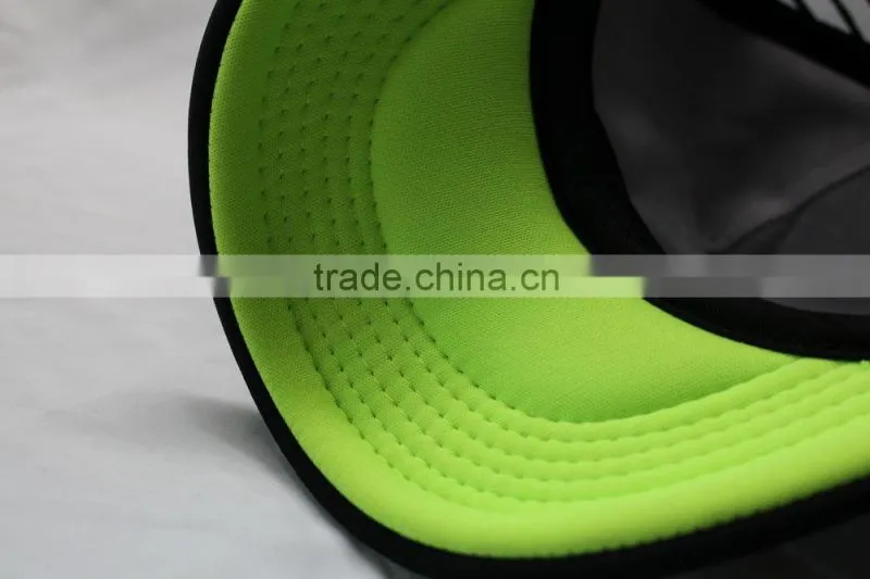Top quality 5 panel hat with neon 3D printed trucker caps and hats