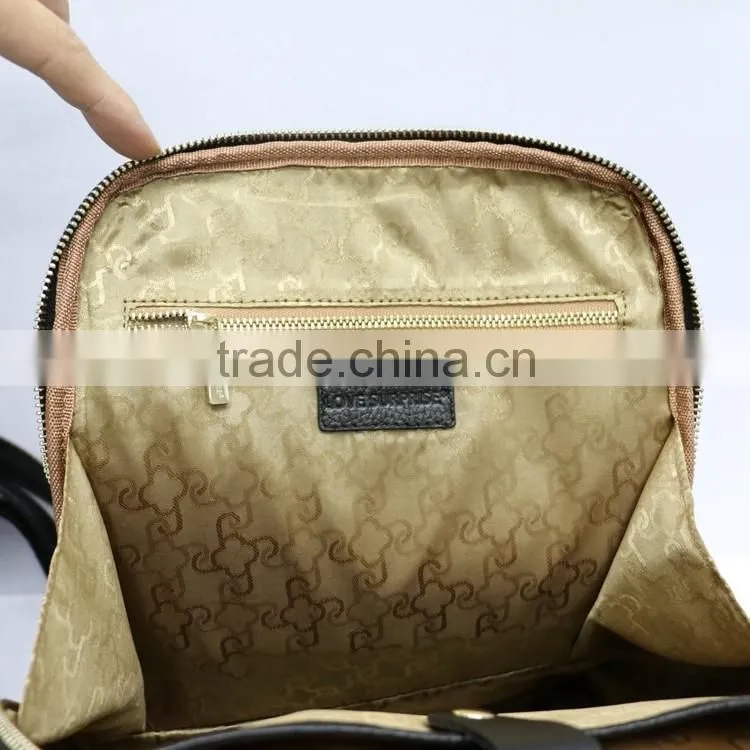 New special design ladies durable black litchi pattern leather backpack