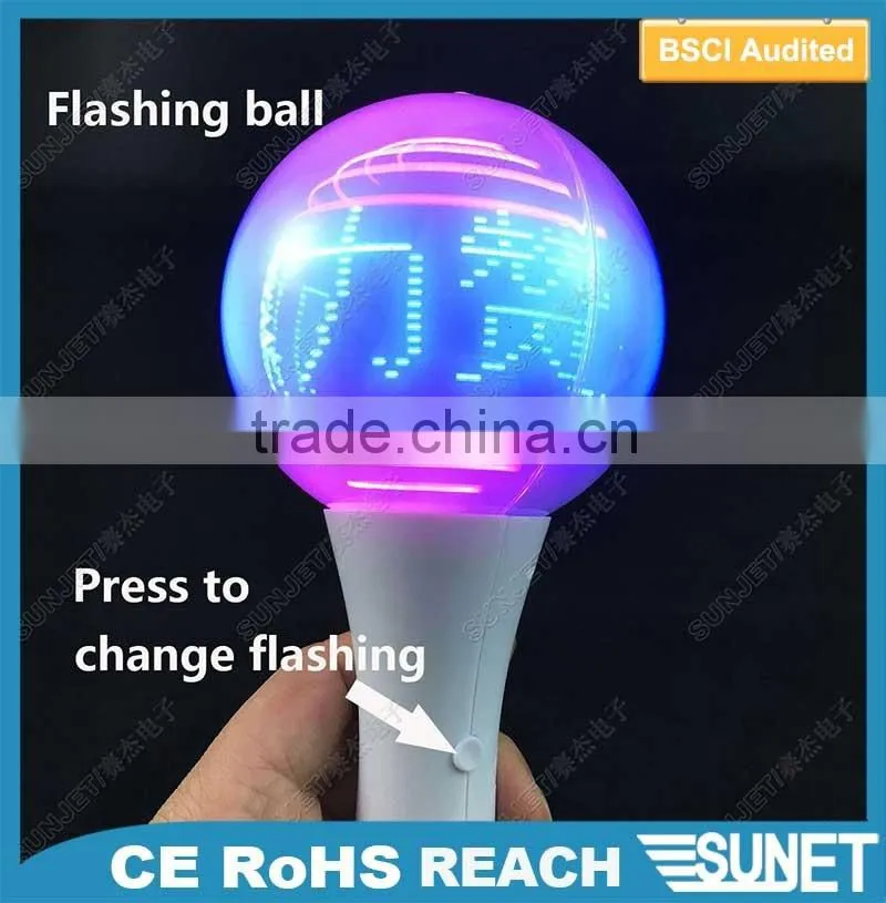 2016 new products plastic multi-colored led crystal magic ball light
