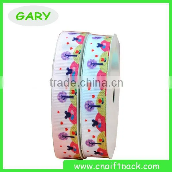 5/8" Custom Polyester Grosgrain Printed Logo Ribbon